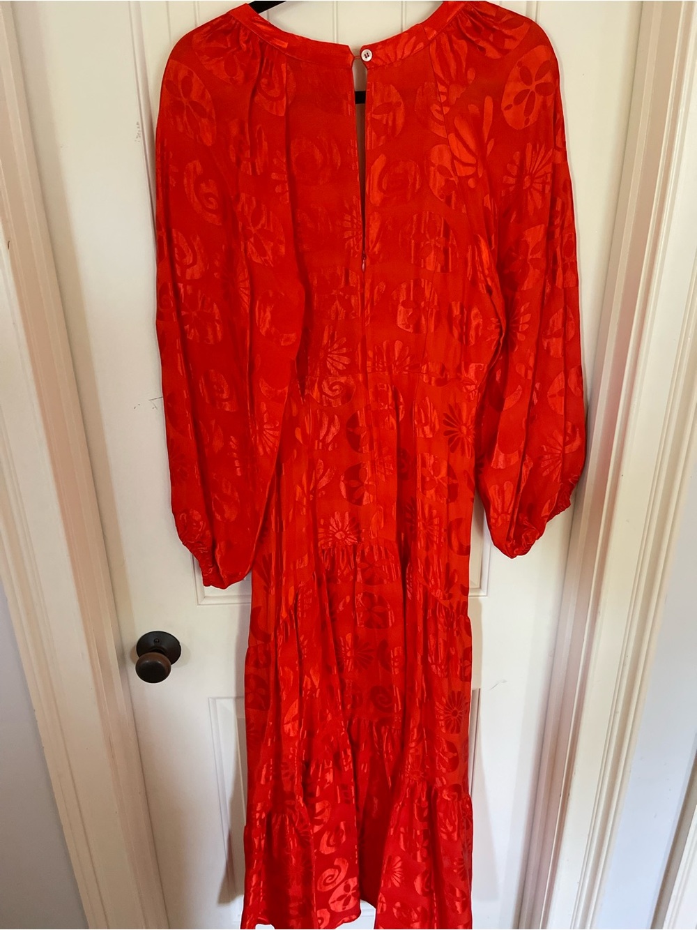 FARM Rio Vibrant Red Long Sleeve Midi Dress - Picture 3 of 3